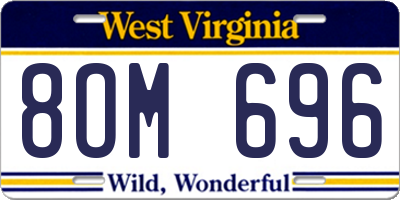 WV license plate 8OM696