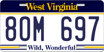 WV license plate 8OM697