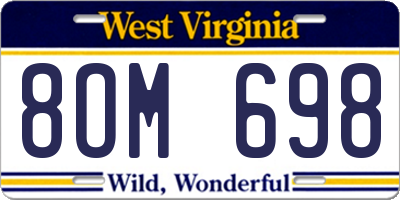 WV license plate 8OM698