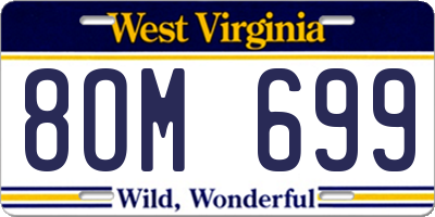 WV license plate 8OM699