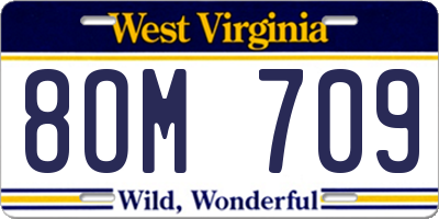 WV license plate 8OM709