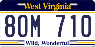 WV license plate 8OM710