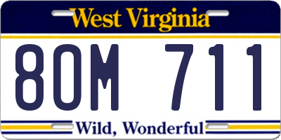 WV license plate 8OM711