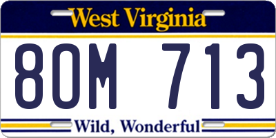 WV license plate 8OM713