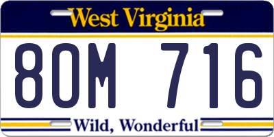 WV license plate 8OM716