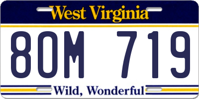 WV license plate 8OM719