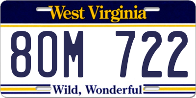 WV license plate 8OM722