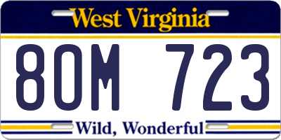 WV license plate 8OM723