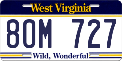 WV license plate 8OM727