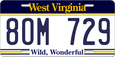 WV license plate 8OM729