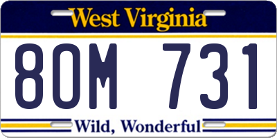WV license plate 8OM731