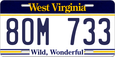 WV license plate 8OM733