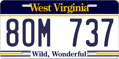 WV license plate 8OM737