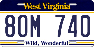 WV license plate 8OM740