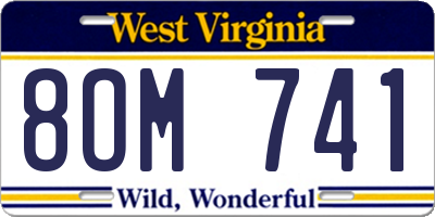WV license plate 8OM741