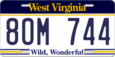 WV license plate 8OM744