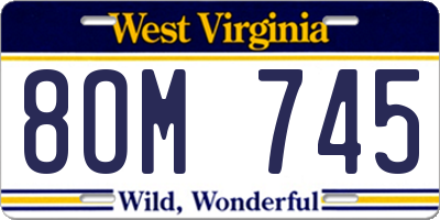 WV license plate 8OM745
