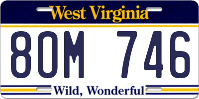 WV license plate 8OM746