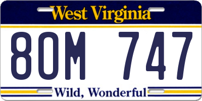 WV license plate 8OM747