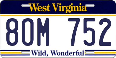 WV license plate 8OM752