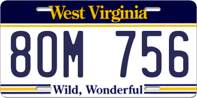 WV license plate 8OM756