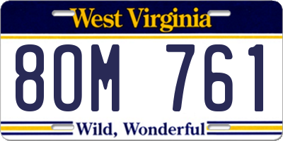 WV license plate 8OM761