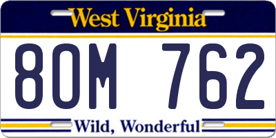WV license plate 8OM762