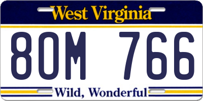 WV license plate 8OM766