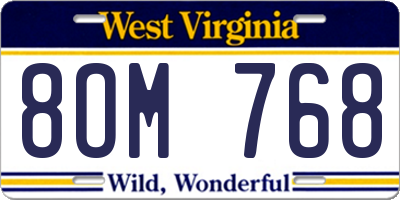 WV license plate 8OM768