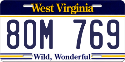 WV license plate 8OM769