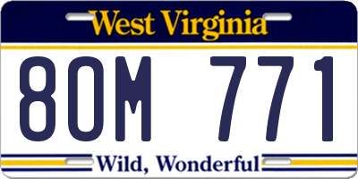 WV license plate 8OM771