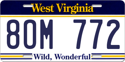WV license plate 8OM772