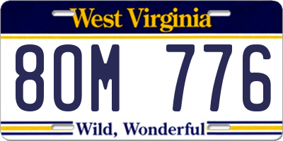 WV license plate 8OM776
