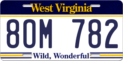 WV license plate 8OM782