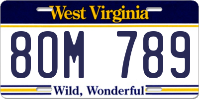 WV license plate 8OM789