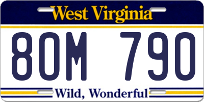 WV license plate 8OM790