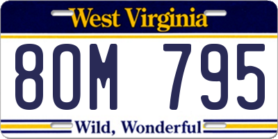 WV license plate 8OM795