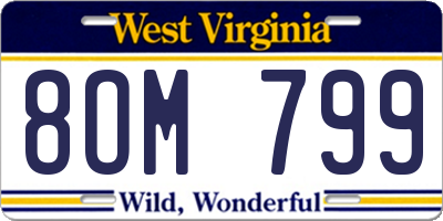 WV license plate 8OM799