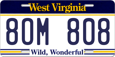 WV license plate 8OM808