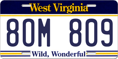 WV license plate 8OM809