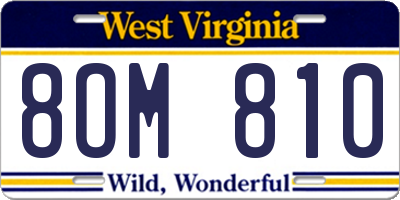 WV license plate 8OM810