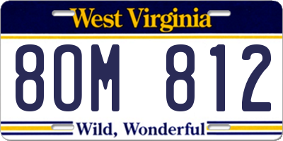 WV license plate 8OM812