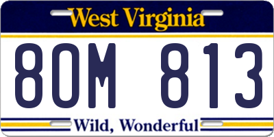 WV license plate 8OM813
