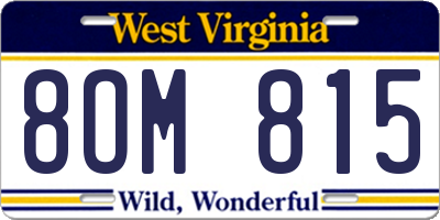 WV license plate 8OM815