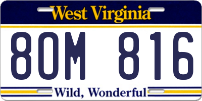 WV license plate 8OM816