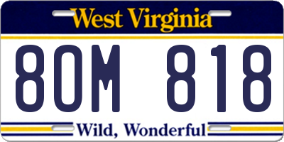WV license plate 8OM818