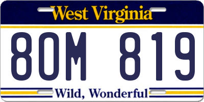 WV license plate 8OM819