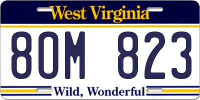 WV license plate 8OM823