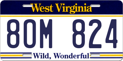 WV license plate 8OM824