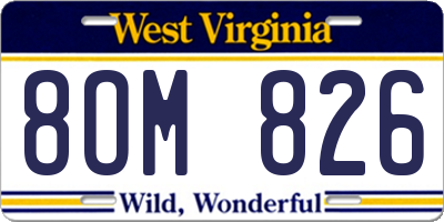 WV license plate 8OM826
